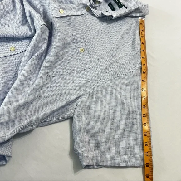 Orvis Men’s XL Blue White Plaid Button Down Short Sleeve Shirt - Picture 6 of 8